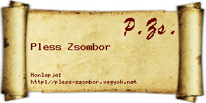 Pless Zsombor névjegykártya